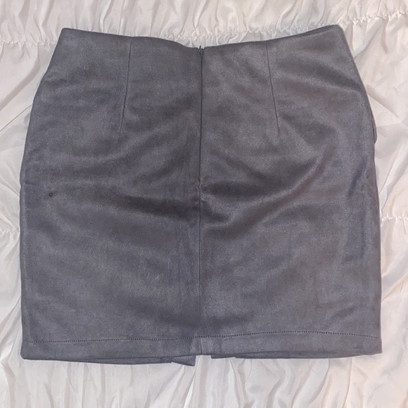 GRAY CRUSHED VELVET SKIRT - Picture 4 of 4